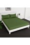 Extra Deep Fitted Elastic Bedsheet Set With Pillow Covers (Olive, Double) - 2