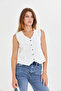 Women's Summerv Neck Brode Button Sleeveless Vest - Stylish and Comfortable Design - 7