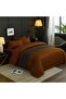 4-Piece Duvet Cover Set – Includes 1 Duvet Cover, 1 Fitted Sheet, 2 Pillowcases (Brown, Single) - 4