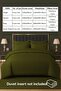 4-Piece Duvet Cover Set – Includes 1 Duvet Cover, 1 Fitted Sheet, 2 Pillowcases (Olive, Single) - 5