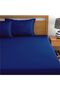 Extra Deep Fitted Elastic Bedsheet Set With Pillow Covers (Navy Blue, King) - 3