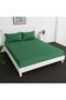 Extra Deep Fitted Elastic Bedsheet Set With Pillow Covers (Green, Super king)