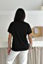 Black Pearl and Sequin Flower Embroidered Cotton T-Shirt - 4