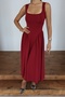 Women’s Square Neck Thick Strap Stylish Design Dress - 7