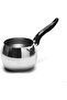 Stainless Steel Circle Shape Milk Pot 800ml with Ergonomic Handle Durable, ompatible with All Stovetops