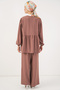 Women's Front Lace-Up Tunic Trousers Double Suit 6744 - D.Dusty Rose - 6