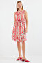 Women's Patterned Zero Sleeve Chiffon Dress Red 1161 - 4