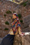 Sunrise Flower Pattern Shawl - Plum - 3
