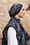 Sunrise Spring Pattern Shawl - Black - 2