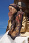 Sunrise Carnival Pattern Shawl - Brown - 3