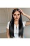 Hair Hoop Wig: Black Long Straight Hair with Colorful Braided Rhinestone Twist - 4