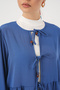 Women's Front Lace-Up Tunic Trousers Double Suit 6744 - Indigo - 4