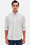 Ds Damat Slim Fit Gray Striped 100% Cotton Summer Linen Shirt