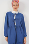 Women's Front Lace-Up Tunic Trousers Double Suit 6744 - Indigo - 2