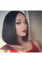 Women's short straight hair short BOBO mid-part breathable chemical fiber headgear