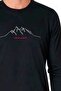 6101 Men's Long Sleeve Crew Neck Pajama Set-Black - 2