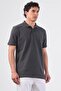 Men's Slim Fit Polo Collar Anthracite T-Shirt