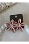 Flower Enamel Pink White Color Vip Earrings - 3
