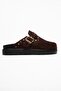 Elvarin Women's Genuine Leather Slippers Brown Suede - 5