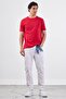 Men's Slim Fit Crew Neck Red T-Shirt - 2
