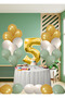 5 Year Old Mildew Green Themed Birthday Set Metallic Gold Sand Beige Mildew Green Balloons Gold Foil Number