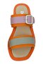 Women's Vegan Leather Orange Slippers - Orange Sunny Design - 5