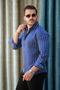 Men's Casual Striped Summer Navy Loose Shirt - 5