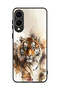 غطاء حماية لهاتف Samsung Galaxy S25 Edge بتصميم فن تجريدي من جلد الفهد