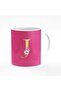 Designer Coffee Mug 11 oz Personalized Ceramic Gift Cup - Initial Letter J (Dark Pink)