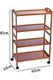 FFD Bamboo Kitchen Trolley - Multi-Functional Storage Rack with Rotating Wheels, Serving Cart - 2