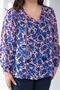 210062 Women's Plus Size Floral Chiffon Blouse Floral Blue - 5