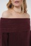 Women's Madonna Collar Oversize Knitwear Dress Burgundy 1170 - 5