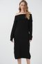 Women's Madonna Collar Oversize Knitwear Dress Black 1170 - 4