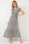 Women's Collar Gathered Dress Black 1176