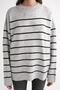 6944 Women's Loose Soft Textured Striped Knitwear Sweater Gray - 5