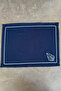 Vireo Embroidered Minimal Leaf Detailed 1 Piece American Service 45X35 cm - Navy Blue - 3