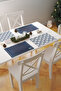 Elira Embroidered Minimal Leaf Detailed Framed 1 Piece American Service 45X35 cm - Navy Blue