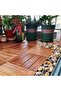 FFD Wooden Decking Tiles - Interlocking Hardwood Flooring for Outdoor & Indoor Use Pack of 10 - 8