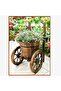 FFD Rustic Wooden Plant Pot with Two Wheels - Decorative Flower Pot for Indoor & Outdoor Use Vases - 7