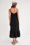 4740 Women's Strap Muslin Midi Dress Black - 7