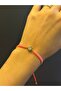Orange Thread Handmade Zircon Stone Evil Eye Bead Bracelet - 4