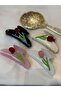 Red rose design luxury bone clothespin buckle - 3