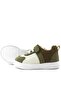 Genuine Leather Khaki Green Cream Color Velcro Baby Shoes - 7