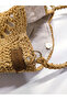 Design Hand Knitted Paper Rope Oval Baguette Tasseled Shoulder Bag (Color Straw) - 4
