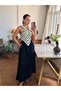Women's Asymmetric Collar Knitwear Detailed Maxi Long Dress - 6