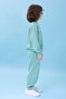 Boy's Crew Neck Printed Seasonal Top and Bottom Set - Çağla - 2