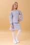 Girl's Embroidered Hooded Skirt College Suit – Gray