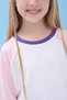 Girl's Crew Neck Colorful Basic Oversize Seasonal Nursery Sweatshirt - Ecru/Pink - 4