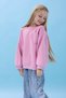 Girl's Heart Pocket Detailed Balloon Sleeve Hooded Sweatshirt - Light Rose - 5