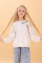 سويت شيرت موسمي كبير الحجم مطرز على شكل زرافة للفتيات - حجري - 6